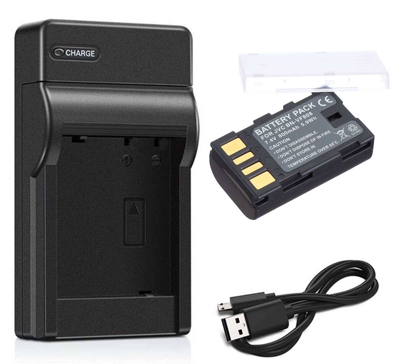 Batterie + chargeur pour caméscope JVC Everio GZ-MG230, GZ-MG330, GZ-MG340, GZ-MG360, GZ-MG430,GZ-MG630,GZ-MG650,GZ-MG670,GZ-MG680: Battery and ChargerA