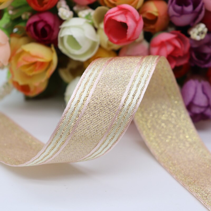 10 Meter Gold Gewinde Polyester Band Für Haar BöGen DIY Handwerk Handgemachte Accessoires M19070802