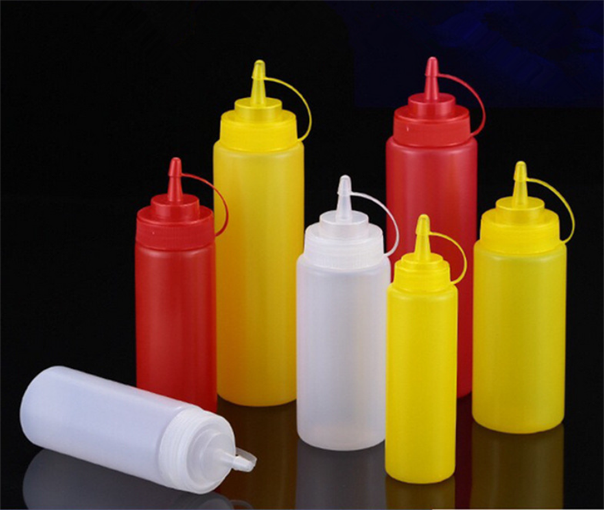 8-24oz Plastic Clear Squeeze Squeezy Sauce Bottle Mayo Dispenser Bottles