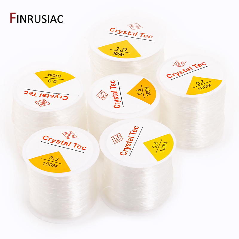 0.4-1.0mm cabo elástico corda de cristal transparente linha elástica para fazer jóias, diy pulseira colar frisado acessórios