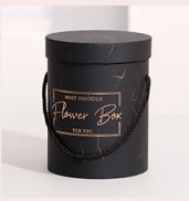 2 Stuks Ronde Bloem Papier Dozen Deksel Knuffel Bloemist Bloem Emmer Verpakking Candy Bar Party Wedding opbergdozen: Black