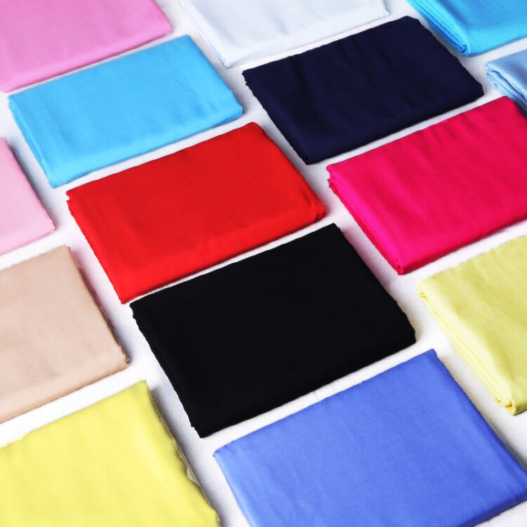 Artificial cotton fabric solid color summer t-shirt black white clothes fabric cotton silk cloth