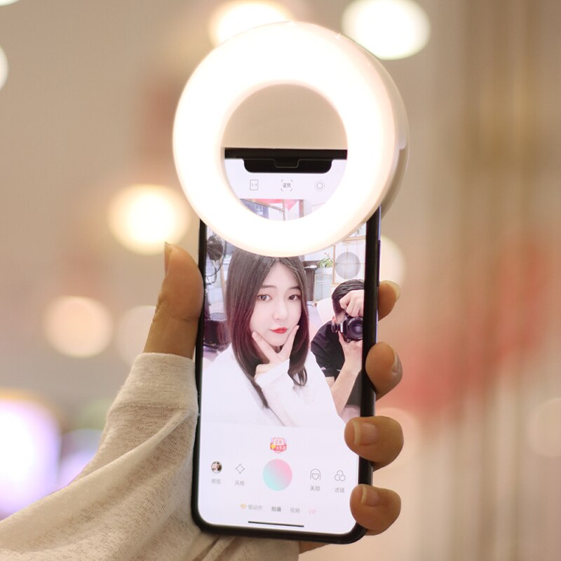 調整可能なスマートフォン美容ライト selfie livestream ライト充電式 9 レベル補助光 iphone 11 プロマックスの andriod