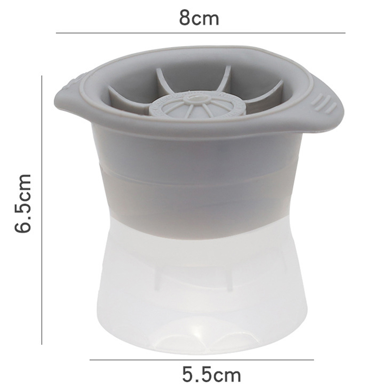 Silicone Sphere Ice Cube Mold Kitchen Melting DIY Ice Ball Round Making Mould: Gray