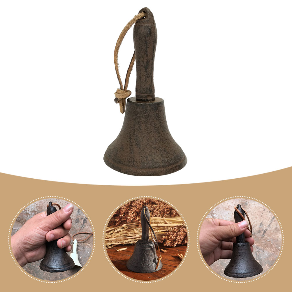 Iron Hand Bell for School Small Retro Call Bell for Restaurant Retro Bell Decor