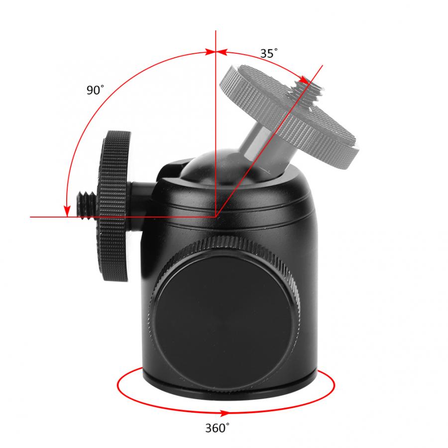 360 Degree Rotatable Mini Ball Head 1/4 " Camera Adapter Ballhead for Nikon For Canon Camera Mount Stand for DSLR Camera Tripod