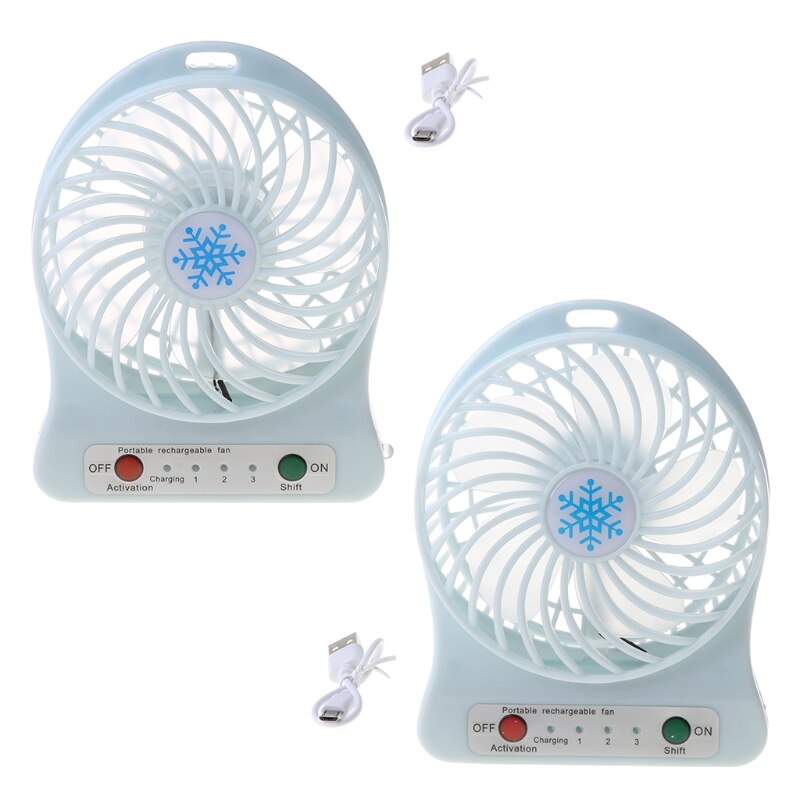 Portable LED Light Fan Air Cooler Mini Desk USB Fan Third Wind USB Fan