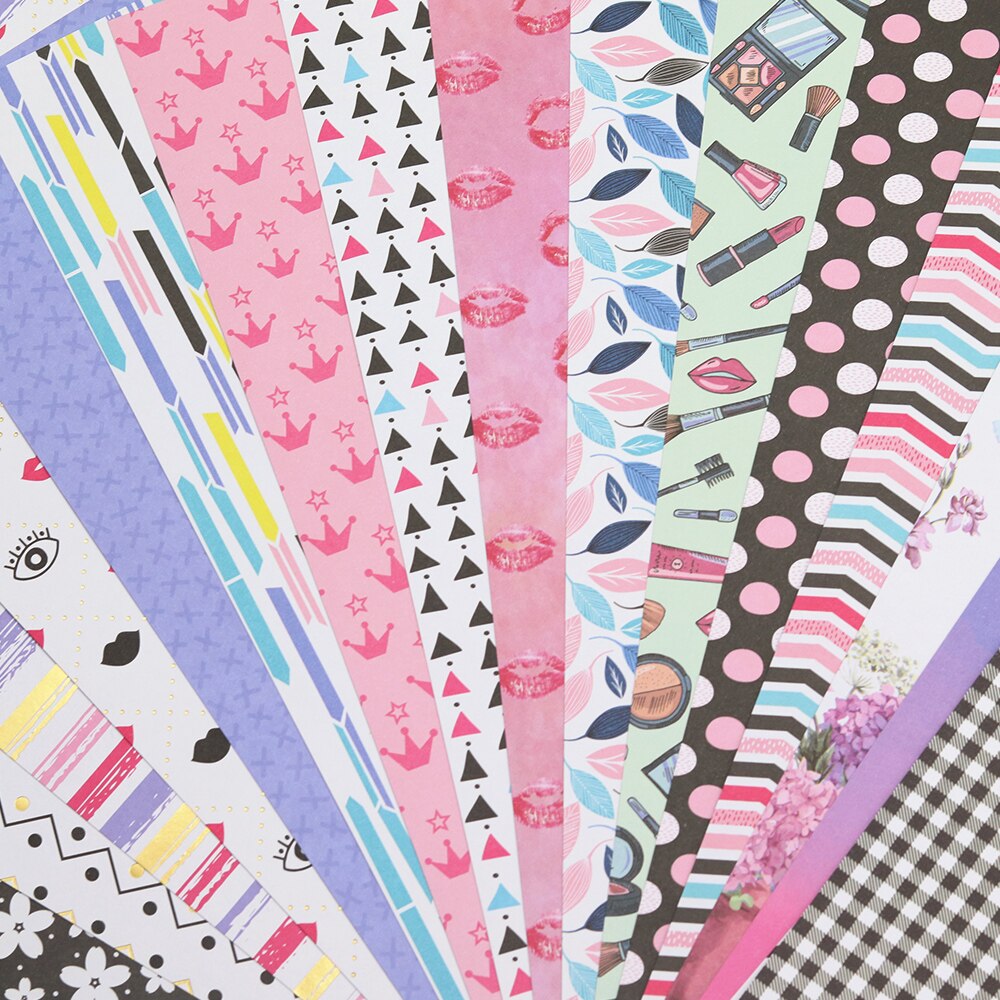 Path Scrapbooking Supplies Pattern Papers 12 Inch Crafts Pack 20 Sheets Cardmaking Decoration