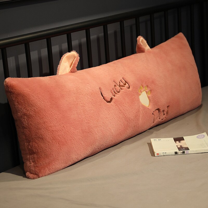 120cm lange rygpuder hjemme tekstil lang plys behagelig grå pink sovesofa pude sovepude fødselsdag kæreste