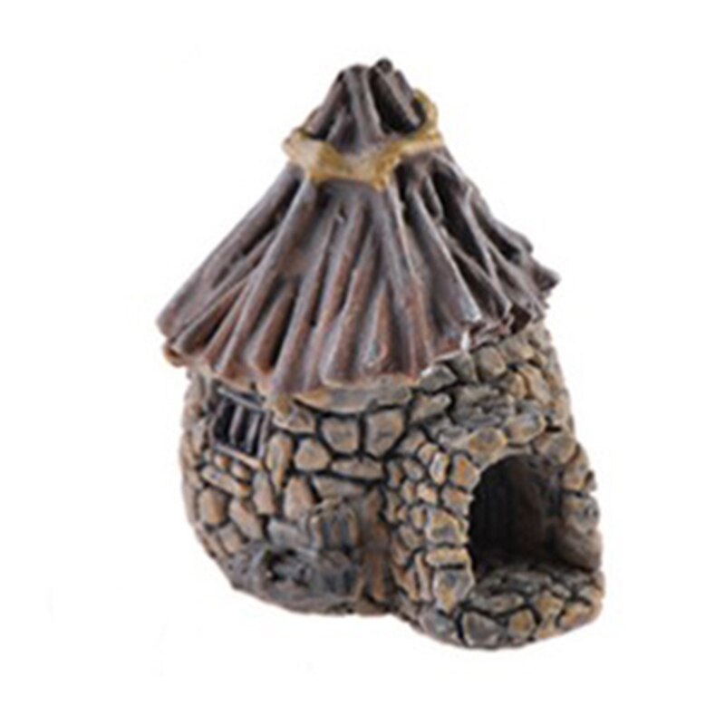 Micro pueblo casas de piedra miniatura jardinería paisaje DIY artesanía para bonsáis adornos de escritorio accesorios para decoración de jardín B: 05