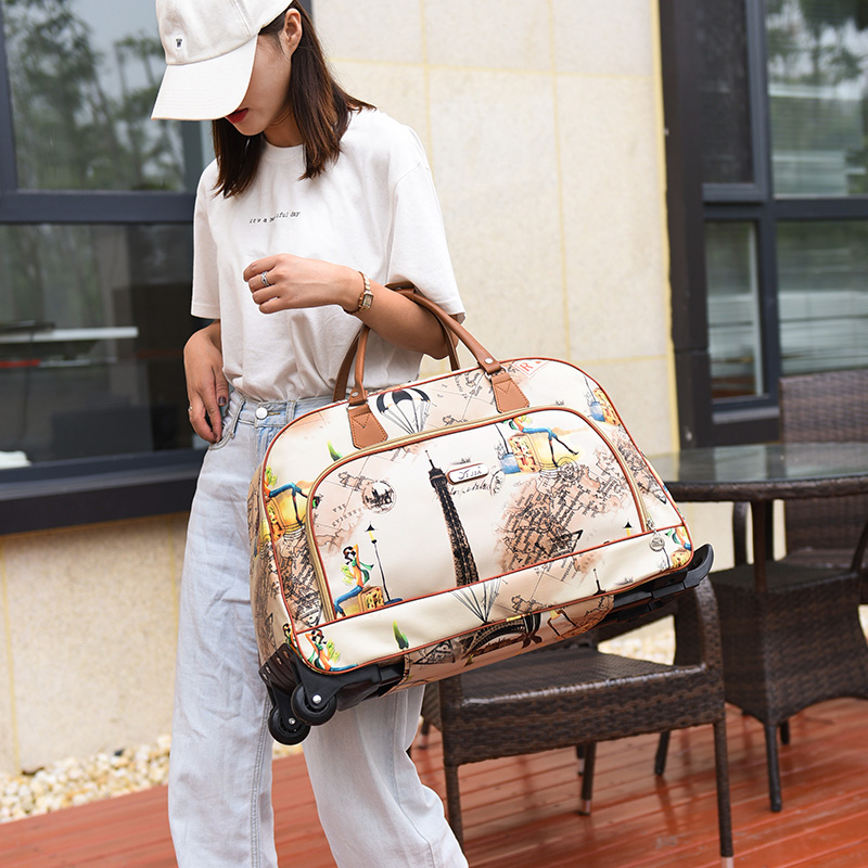 Grote Capaciteit Dames Koffer Trolley Tassen Wieltas Oxford Waterdichte Rollende Bagage Reistas Met Wielen