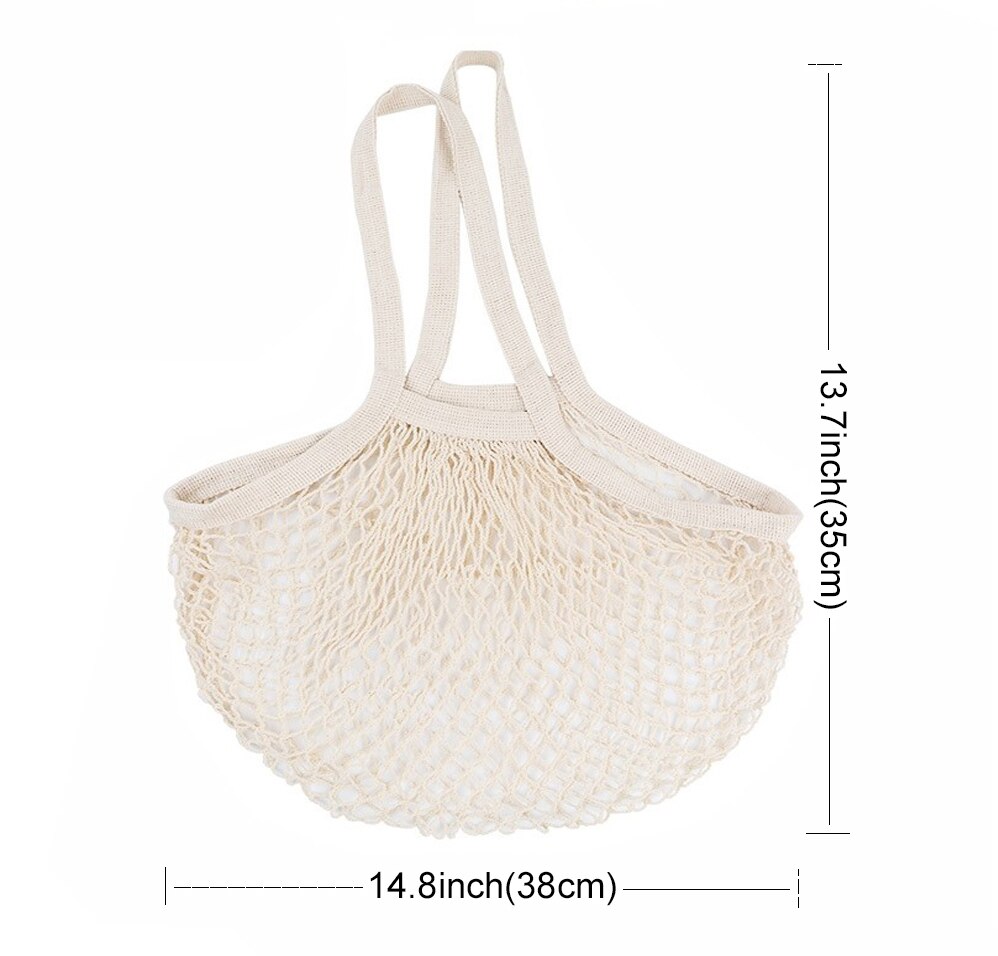 Bolsas de malla de algodón ecológicas para vegetales, bolsas de producción reutilizables, cesta para frutas y verduras, almacenamiento de cocina, bolsa ecológica para verduras: 1 x shopping bag