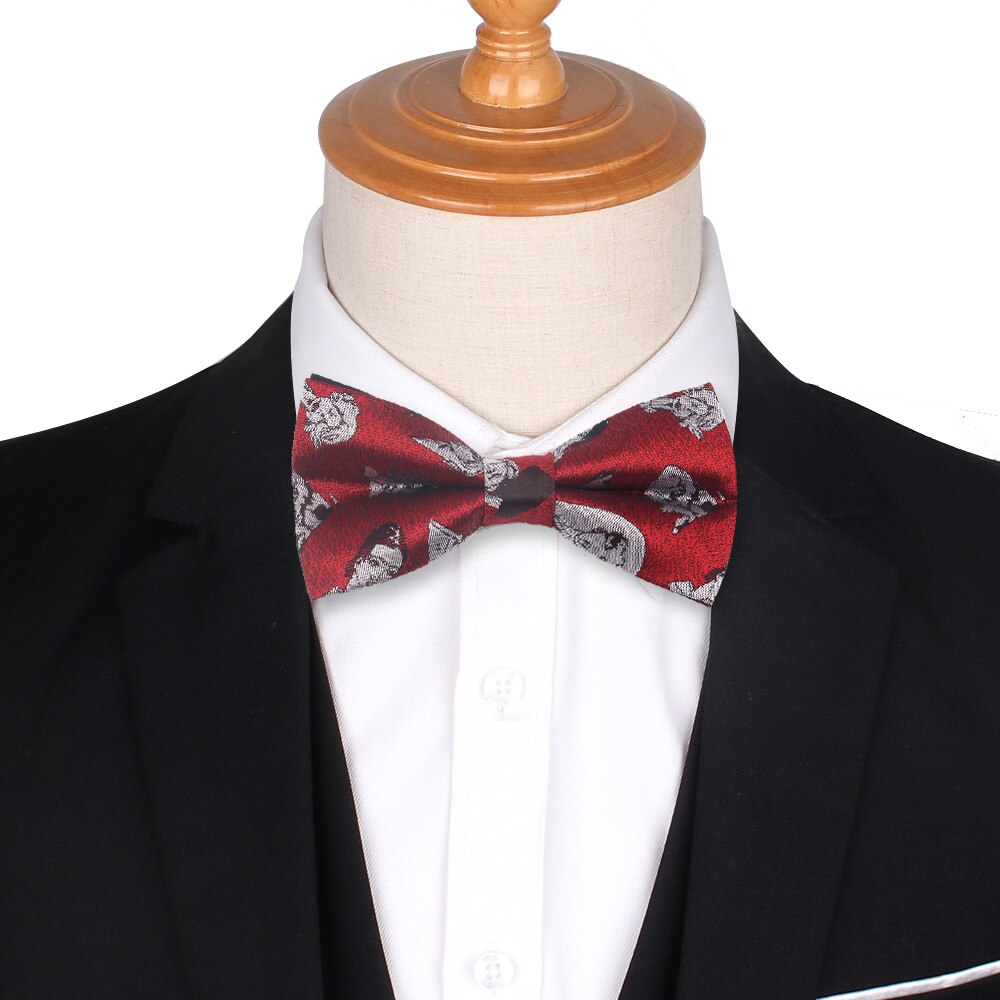 Men's Polyester Polka Dot Pattern Woven White and Black Bowties-Men's Neck Ties - Mens Dress Tie - Trendy Mens Ties