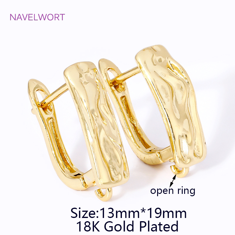 2/4 Uds. Accesorios para pendientes Shvenzy chapados en oro de 18K, alambres de latón, sujetadores para pendientes, para pendientes DIY, accesorios para hacer joyas: S / Verde