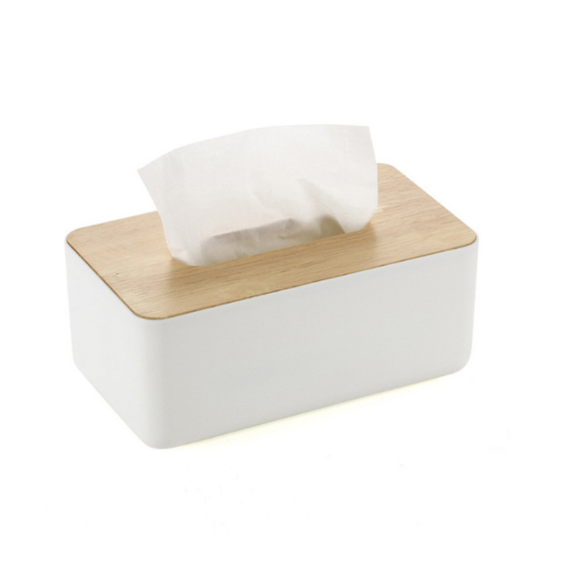 Hunyoo massivt trä servett fyrkantig form hållare trä plast vävnadslåda hem fall kök papper hållare tillbehör förvaringslåda