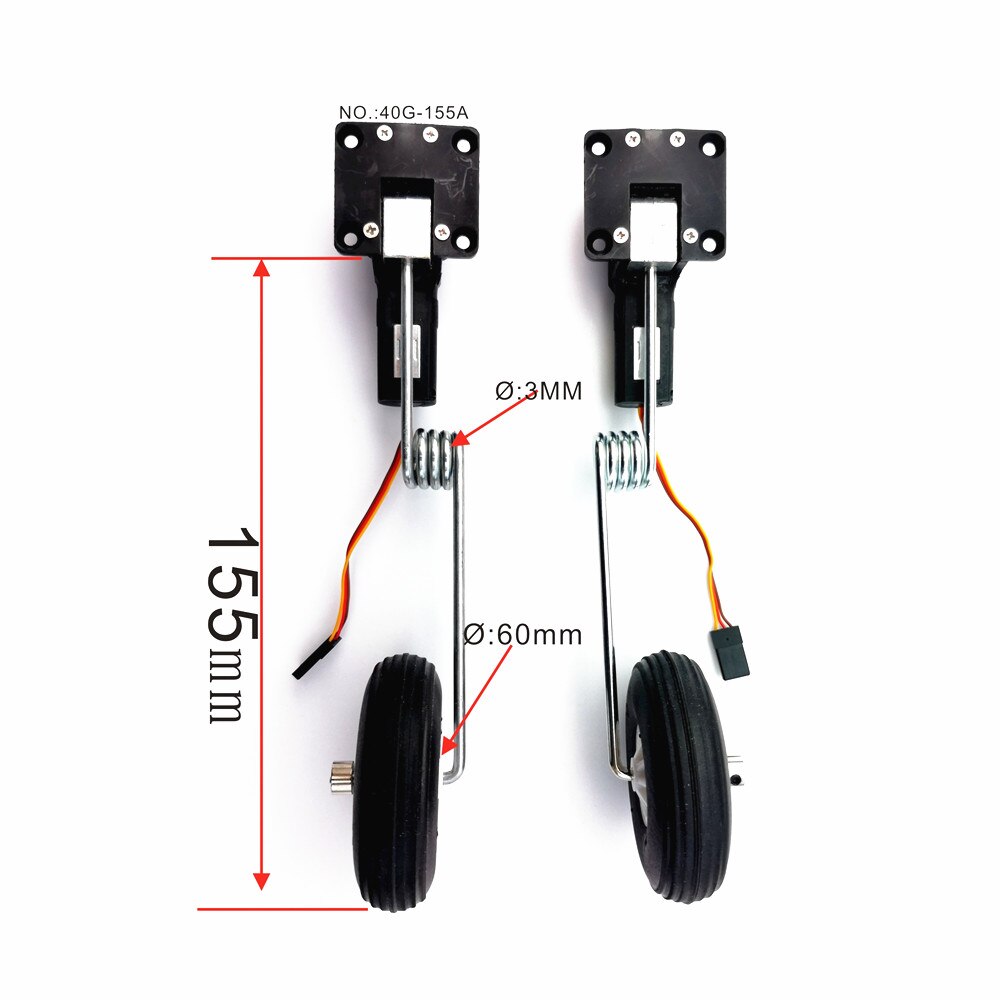 40g Worm Steering Gear Retractable Landing Gear Undercarriage Spomge Wheel For Fixed-wing RC Airplane Helicopter Model DIY Spare