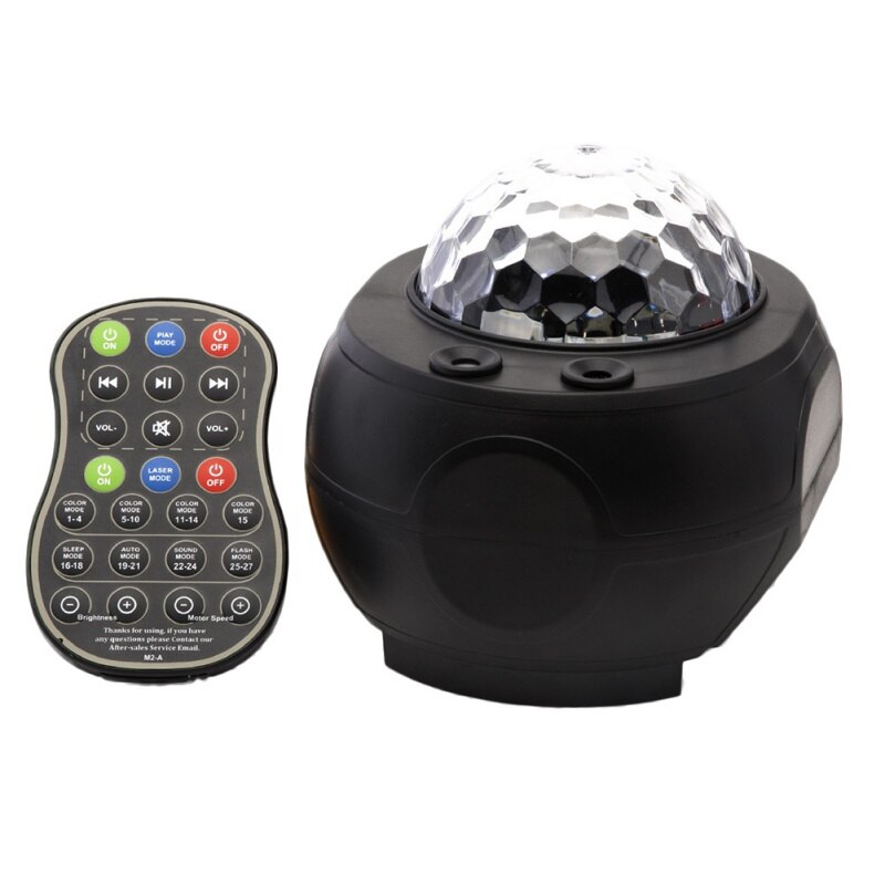 6 Kleuren Licht Sterren Sky Projector Oceaan Zwaaien Led Nebula Cloud Nachtlampje 360 Graden Rotatie Night Lamp Bluetooth Muziek