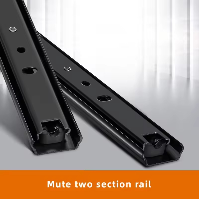 Laderail 8 ~ 20 Inch Koudgewalst Stalen Ladegeleiders Sluiten Lade Schuifrail Driedelige Kastgeleiders Meubelbeslag