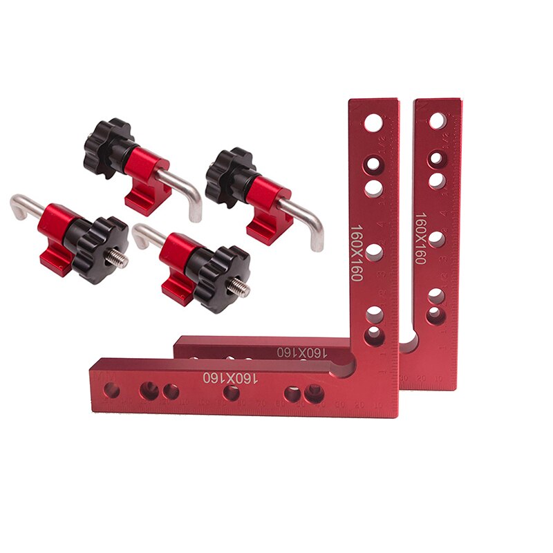 Aluminium 90 Degrees L-Shaped Auxiliary Fixture Clip Carpentery Square Ruler Splicing Board Positioning Panel Corner Clamp Ruler