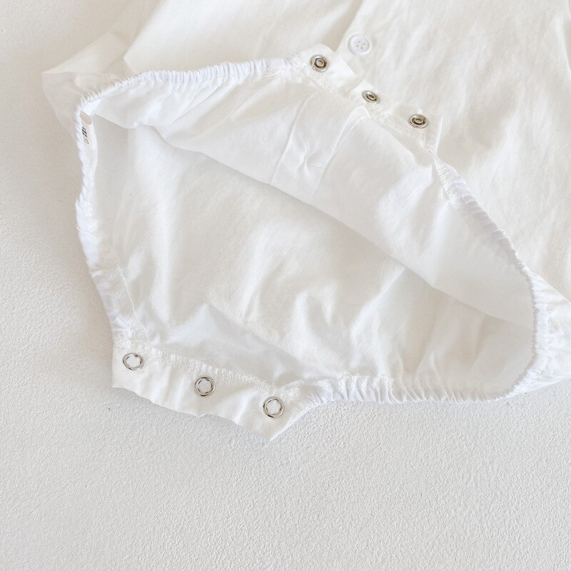 Kids Bodysuits Baby Boys Girls Long Sleeve Clothes Solid Color White Jumpsuits Spring Autumn Cute Wild Tops
