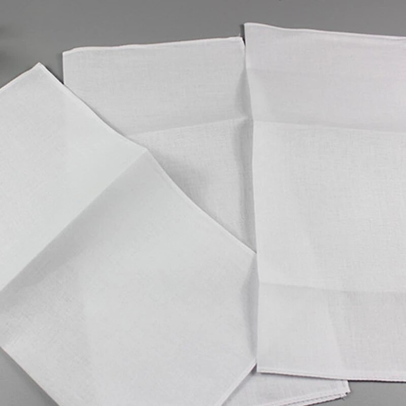 5pcs 10pcs Cotton Handkerchief Square Pocket Solid Handkerchief Women Wedding Portable Towels zakdoeken fazzoletto mendil hanky