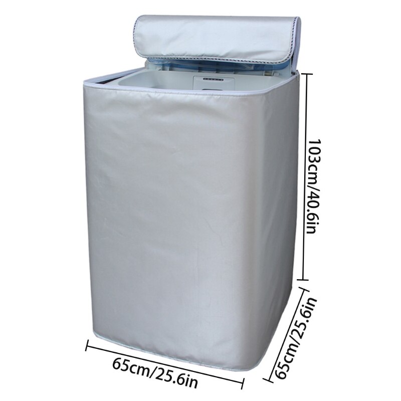 Wasmachine Cover Polyester Waterdicht Top Load Was Droger Cover Zonnebrandcrème Wasserij Zilveren Coating Stofdicht Cover: -XL