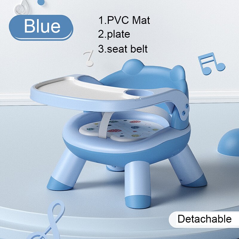 Baby Mahlzeit Stuhl Aufzug essen freundlicher Sessel Für Küche freundlicher Esszimmer Fütterung Stühle mit Tisch: Blau2