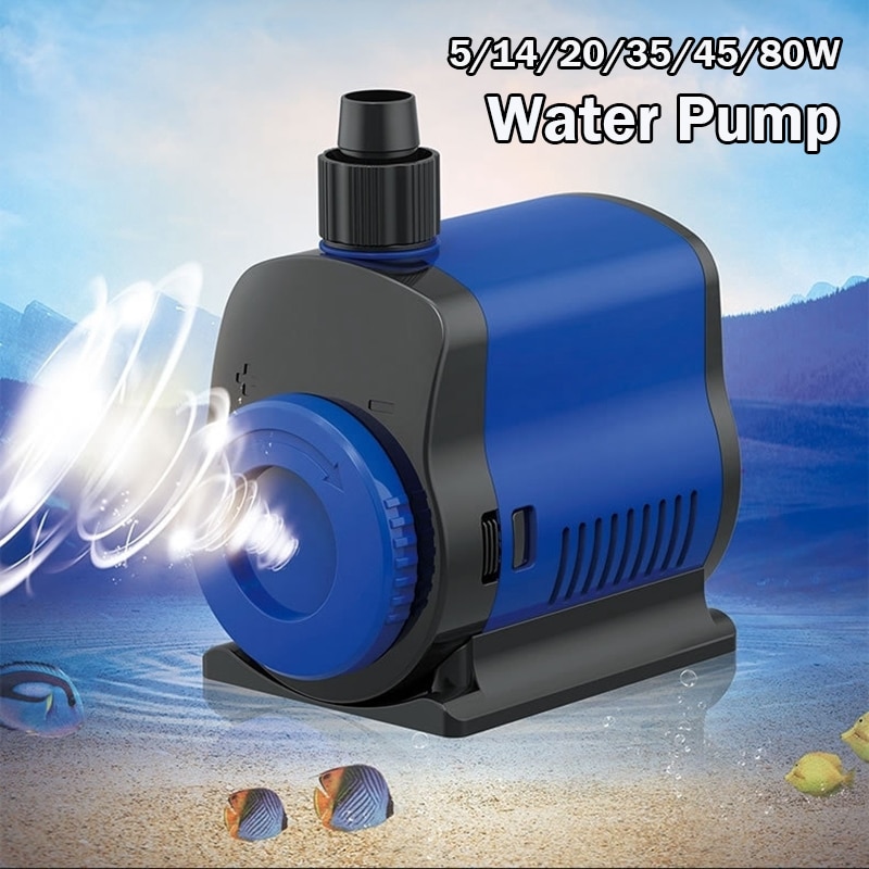 1Pc 5/14/20/35/45/80W 500-3500L/H Ultra-Quiet Submersible Water Pump Filter Fish Pond Fountain Aquarium Tank High-lift EU Plug