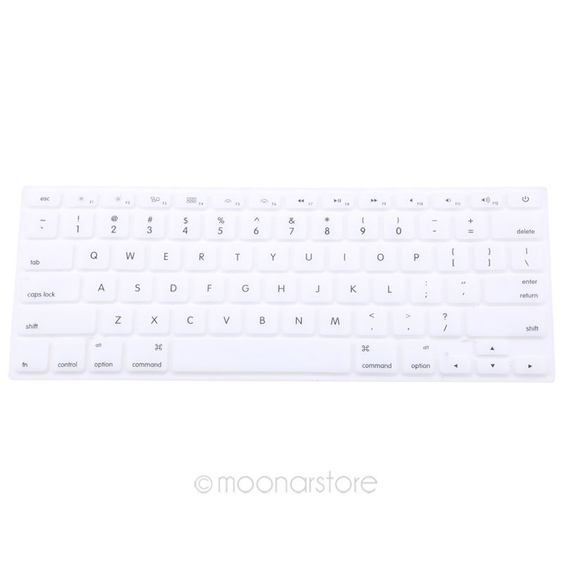 Silicone Keyboard Cover Protector Skin for Apple Pro 13 15 17， Pro Air 13 Soft keyboard stickers 9 Colors: White