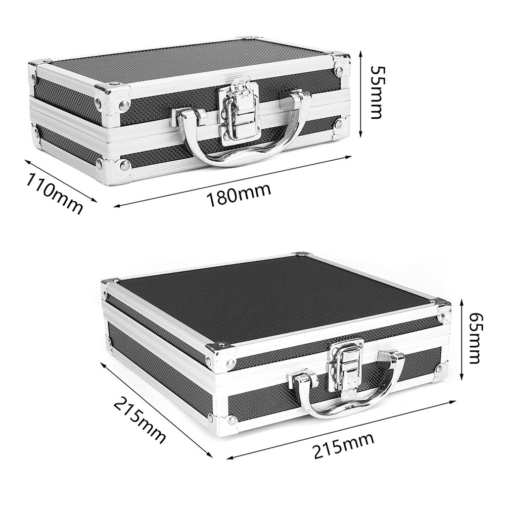 2 Sizes Tool Box Aluminium Alloy Lightweight Toolbox Storage Case Portable Tool Case Travel Luggage Organizer Case Safety Box