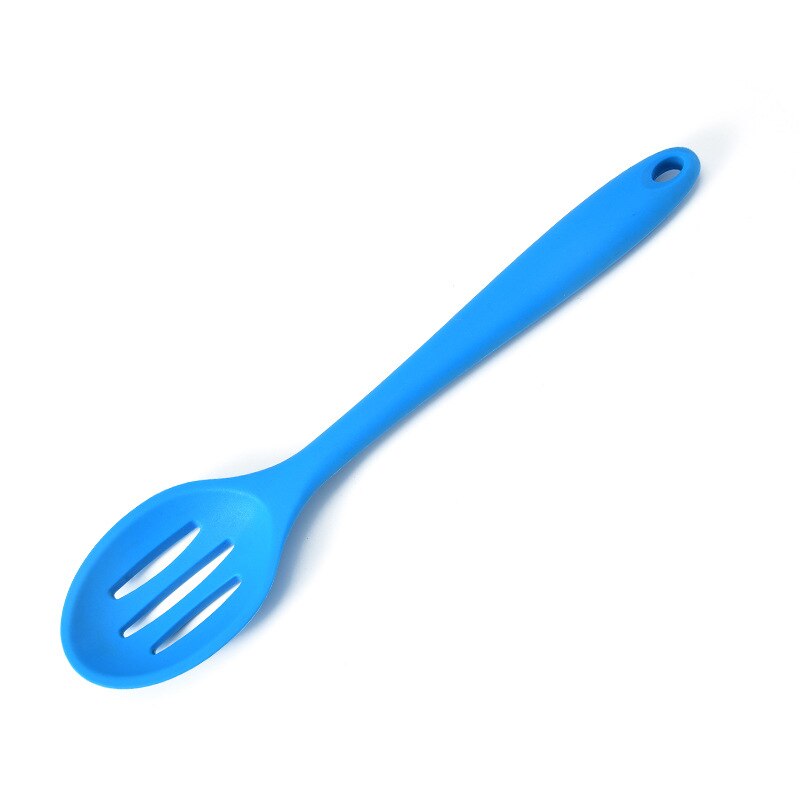Cuchara de silicona grande para sopa, colador antiadherente resistente a altas temperaturas, utensilios de cocina de mango largo: blue