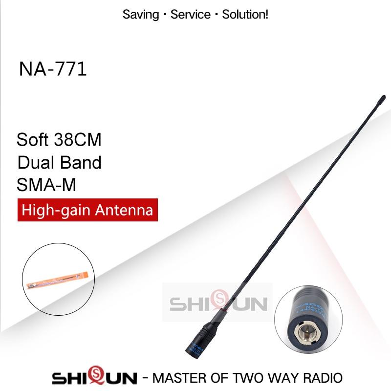 Nagoya SMA-M NA-771 SMA Macho Antena de Banda Dupla Para IC-V8 PUXING Yaesu Vertex VX-3R VX-7R ZT-2R PX-2R UV-985 TH-UVF8D TH-UV8000D