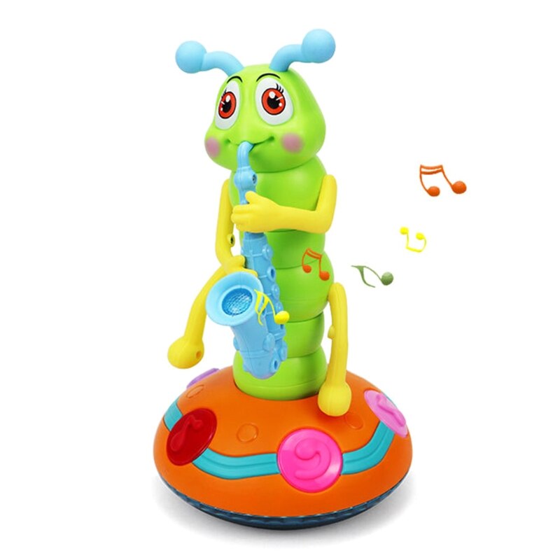 Dancing Saxofoon Rups Grappige Elektrische Muziek Speelgoed Met Led Zaklampen Voor Kinderen Baby Klinkt Game Speelgoed B03A