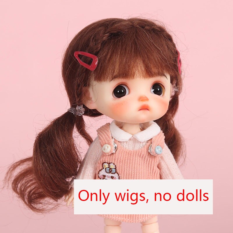BJD doll wig 1/8 MSD YOSD DD wig pink Golden white Bangs Ponytail Long Curly Hair BOBO Short Hair Straight hair Wigs for doll