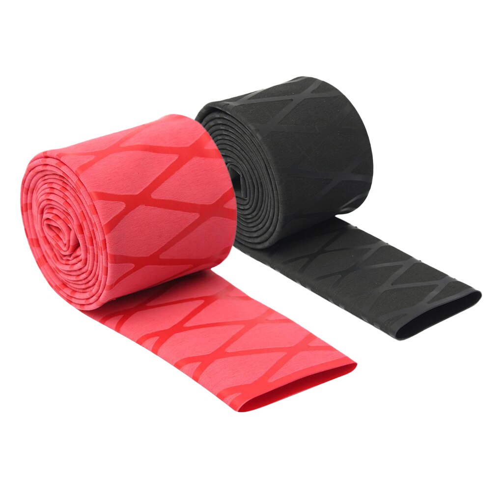2pcs/pack Anti-slip Tubing X-Tube Heat Shrink Wraps Tubing Fishing Rod Handle Wrap 20mm Black Red