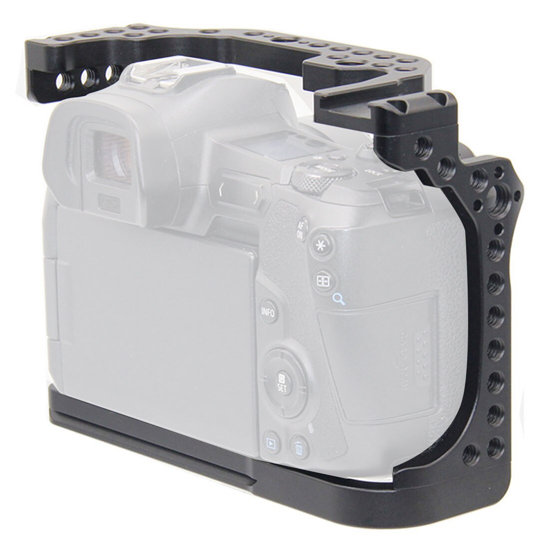 Jaula de cámara para Canon EOS R ILDC, montaje de forma de cámara w Arca Swiss, placa base Arri Hole, Zapata fría, película, vídeo, plataforma estabilizadora
