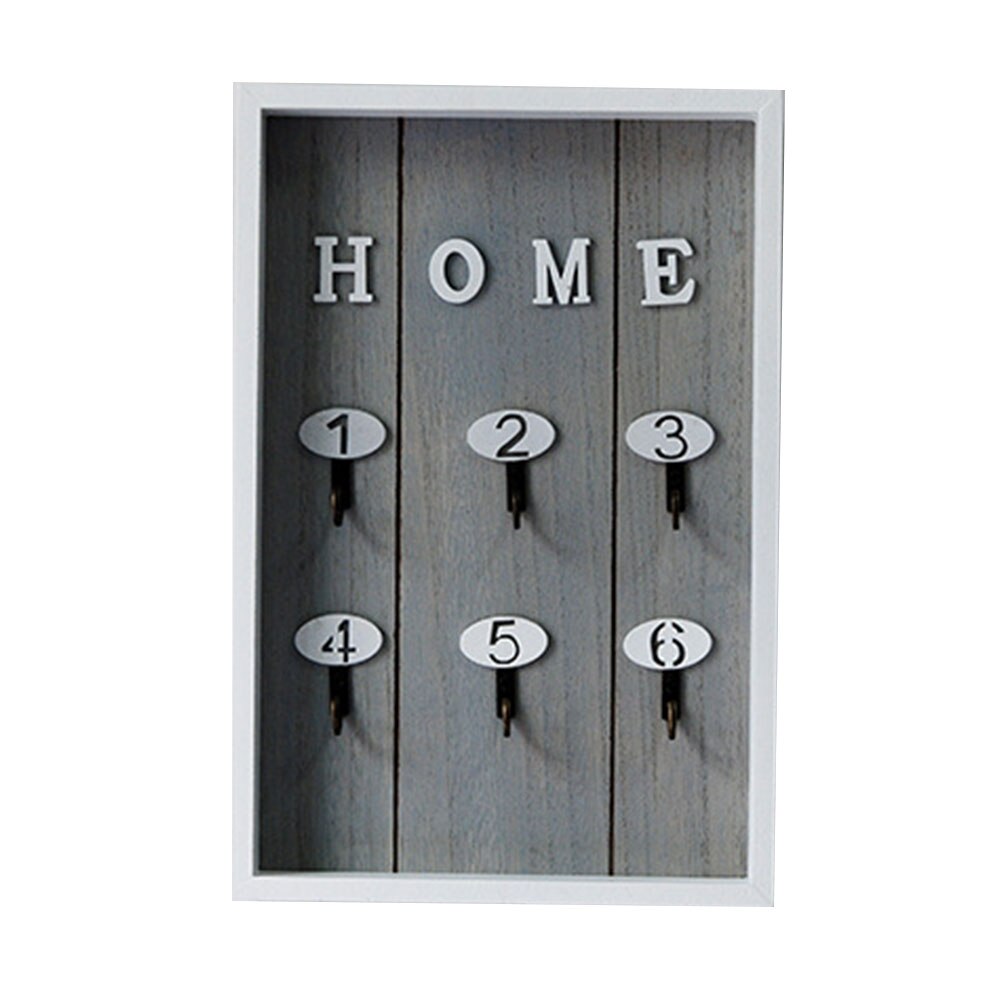 Porte-clé mural | Étagère de rangement pour clé, organisateur mural avec 6 crochets pour la maison, la cuisine, décor de salle de bains: Grey