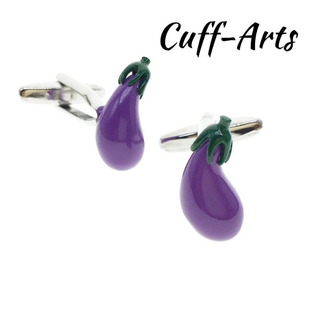 Presentes para Homens Gemelos Abotoaduras abotoaduras para Homens Diversão Beringela Les Boutons De Manchette por Cuffarts C10404