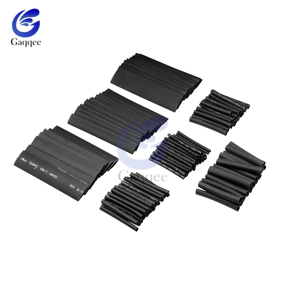 Lot De 127 Tubes Thermorétractables Noirs - 7 Diamètres Différents, Isolant Pour Câbles, Neuf
