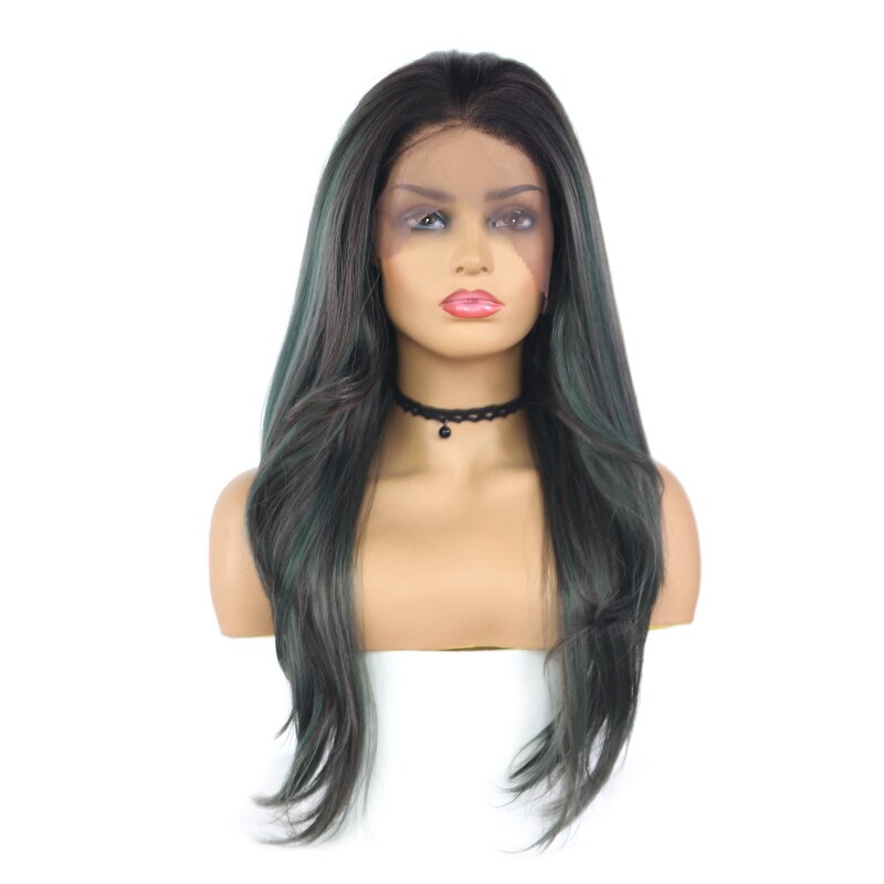 4*13 Lace Front Wig Synthetic Long Straight Wigs With Baby Hair SOKU Free Part Gluless Heat Resistant Lace Wig For Black Women: R3438