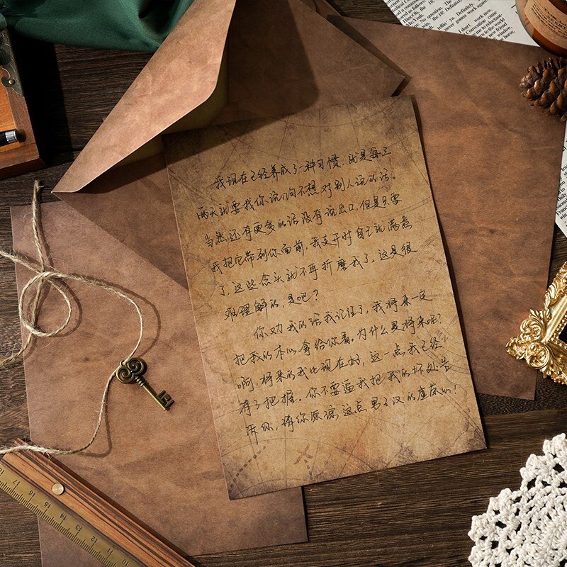 Sobres Vintage de Papel Kraft para escribir, kit de papel de carta A5 para ventana, sobres de invitación de boda, sobre de , 10 unids/set por juego