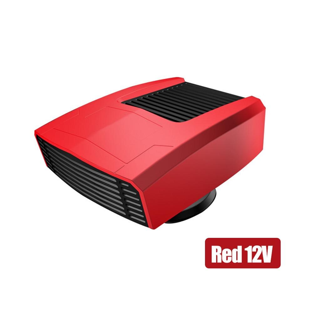 12/24V przenośny automatyczny podgrzewacz samochodowy odmrażacz Demister 2 koła zębate grzejnik elektryczny szyba przednia 360 stopni obrót wentylator ogrzewający i chłodzący: 12V czerwony