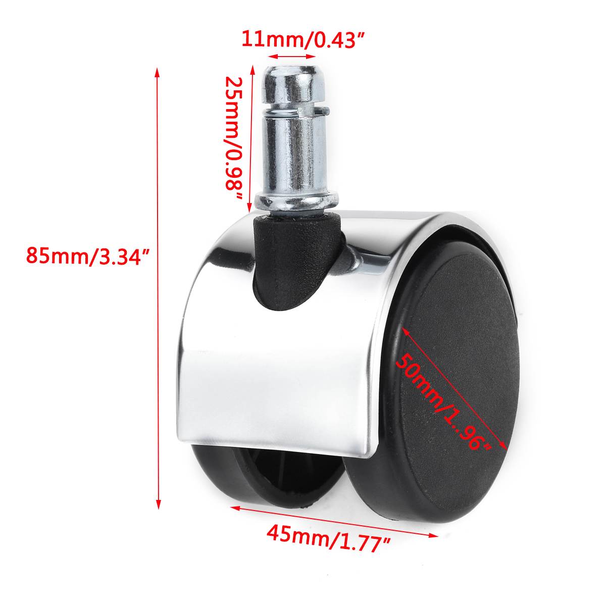 Hsthe Sea 5 stuks Rollerblade Style Rubber Vervanging Wielen, Caster Wielen Vervanging, Kantoorstoel Caster Wielen, Rustige Rolling Casters Perfect voor Hardhouten vloeren, Tapijt en Tegel