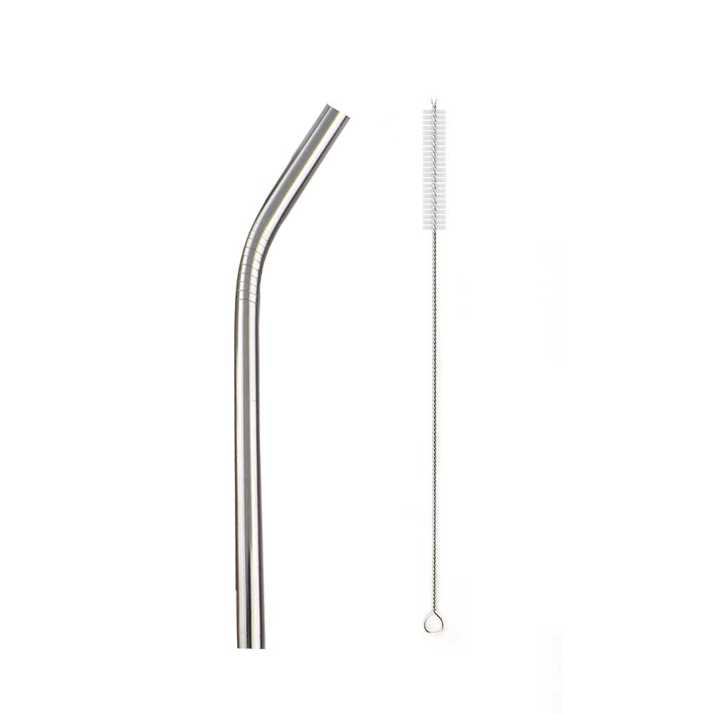 JANKNG 12mm Extra Wide Straws 10 Colors Bubble Tea Reusable Straws 304 Stainless Steel Milkshake Drinking Pink Green Straw Set: Bent Silver