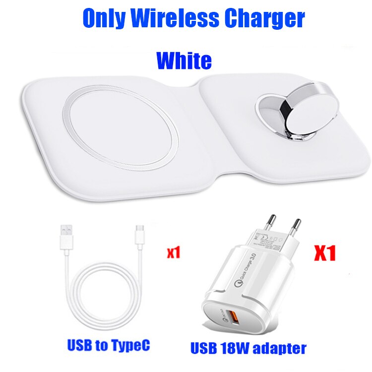 Qi 15W Draadloze Snelle Opladen 2in1 Magnetische Veilig Duo Oplader Voor Iphone 12 Pro Max Dock Voor Apple Horloge airpod Voor Iphone 11: Only Charger WT