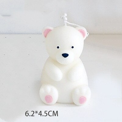 Cute big bear scented candle mold animal plaster chocolate mold handmade diy material silicone mold: 6.2x4.5cn