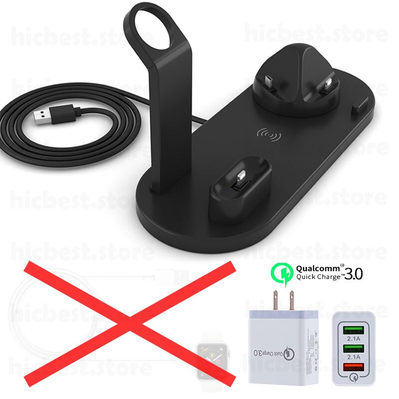 3 w 1 bezprzewodowa ładowarka indukcyjna stojak na iPhone X XS Max XR 8 Airpods Apple Watch 2 w 1 stacja dokująca stacja dokująca 3w1: Option 8