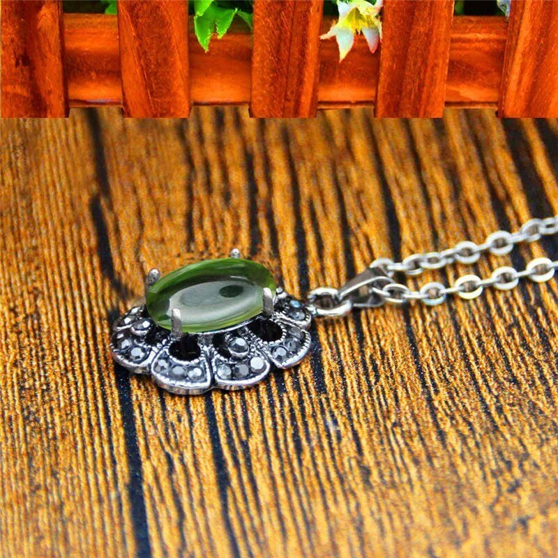 transparent Grün Kristall Halskette Ohrringe Schmuck-einstellen Strass Jahrgang suchen Schmuck Für Frauen TS405