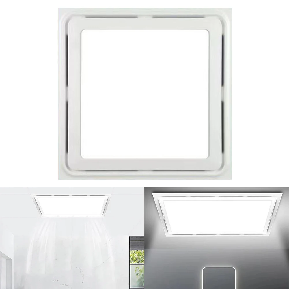 Leistungsstarker integrierter Deckenventilator, Badezimmer-Abluftventilator, ABS-Ventilator mit LED-Leuchten, 30 x 30 cm, Hotelwand, leiser Abluftventilator
