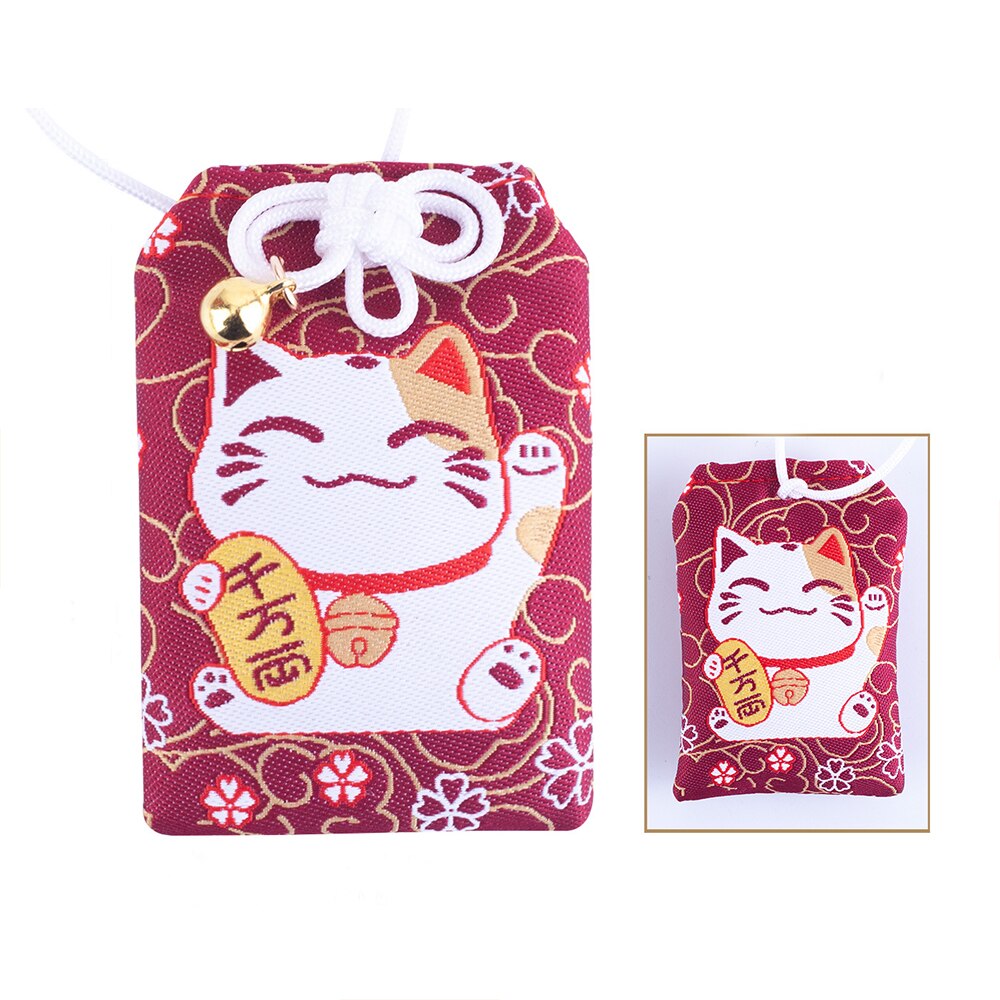 Omemori-amuleto japonés de la suerte para el hogar, amuleto rojo, amuleto Kawaii para el amor, el éxito, la riqueza, la salud, decoración de la sala de estar: Rich